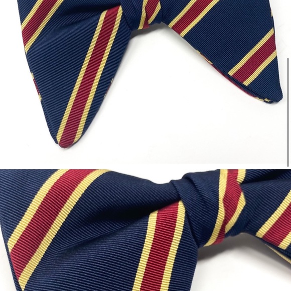 GUCCI, striped BOWTIE, Navy/Red - Picture 6 of 6